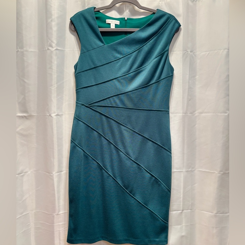 Teal Sleeveless Sheath Dress